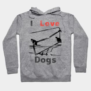 two cats but i love dogs Hoodie